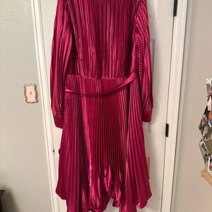 Elegant Pleated Pink Dress